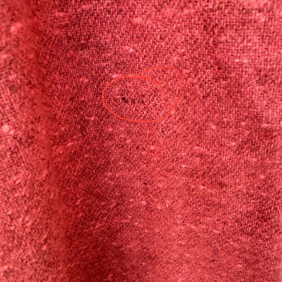 Vintage Red Tweed Wool Skirt Belted Flounce Unlined Midi A Line No Tags XS Retro - Picture 10 of 10